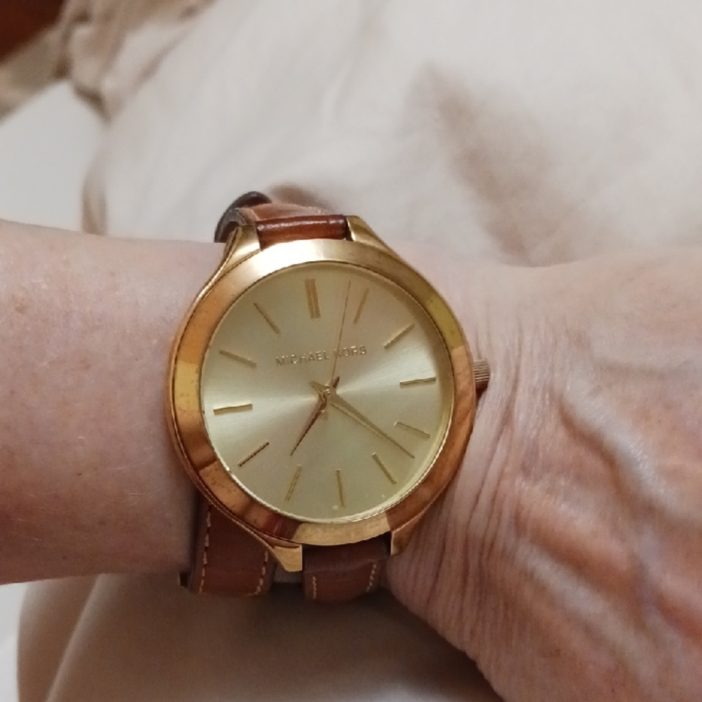 Michael Kors Gold and Brown Wrap Around Watch